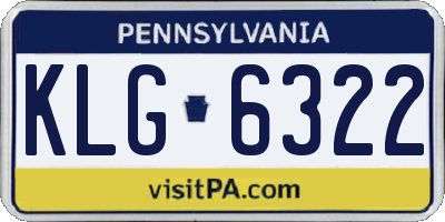 PA license plate KLG6322