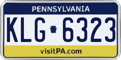 PA license plate KLG6323