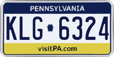 PA license plate KLG6324