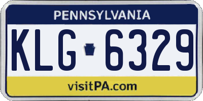 PA license plate KLG6329