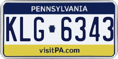 PA license plate KLG6343