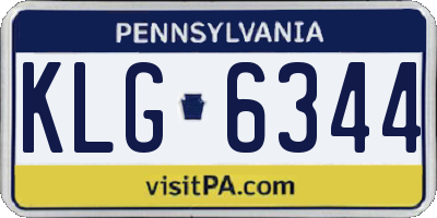 PA license plate KLG6344