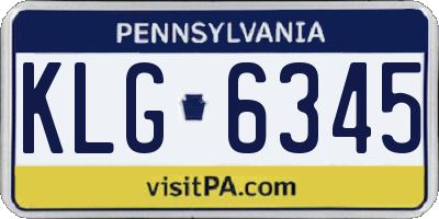 PA license plate KLG6345