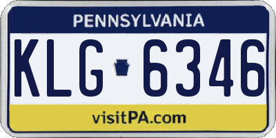 PA license plate KLG6346