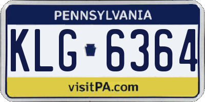 PA license plate KLG6364