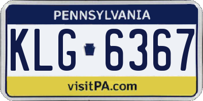 PA license plate KLG6367