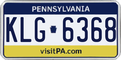 PA license plate KLG6368