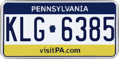 PA license plate KLG6385
