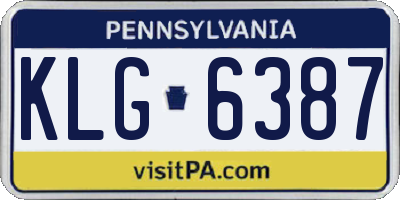 PA license plate KLG6387