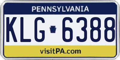 PA license plate KLG6388