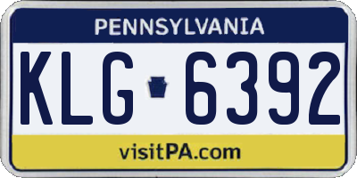 PA license plate KLG6392