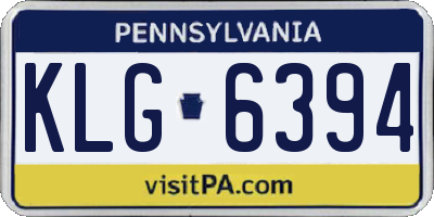 PA license plate KLG6394