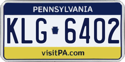 PA license plate KLG6402
