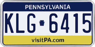 PA license plate KLG6415
