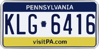 PA license plate KLG6416