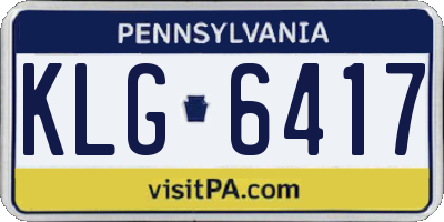 PA license plate KLG6417