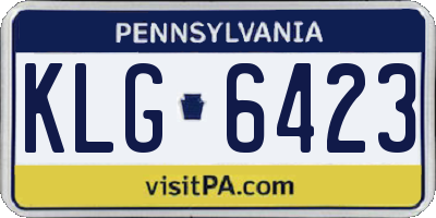 PA license plate KLG6423