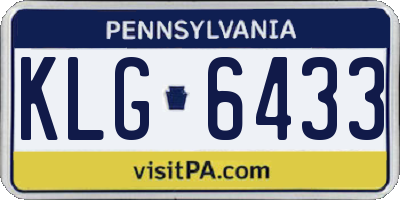 PA license plate KLG6433