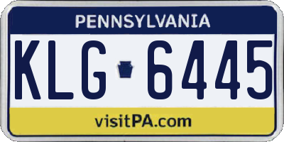 PA license plate KLG6445