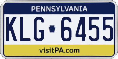 PA license plate KLG6455