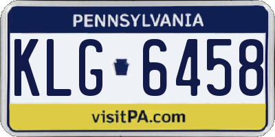 PA license plate KLG6458