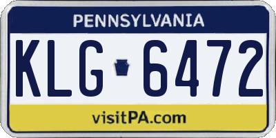PA license plate KLG6472