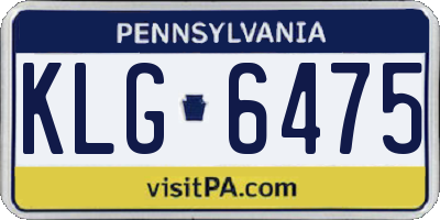 PA license plate KLG6475