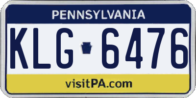 PA license plate KLG6476