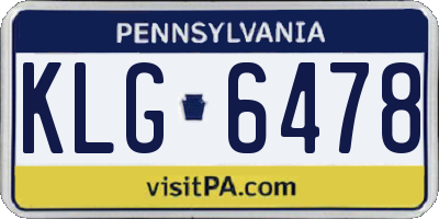 PA license plate KLG6478