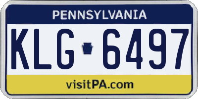 PA license plate KLG6497