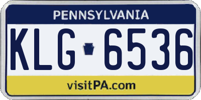 PA license plate KLG6536