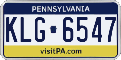 PA license plate KLG6547