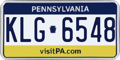 PA license plate KLG6548