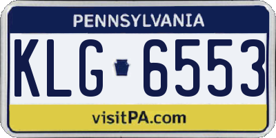 PA license plate KLG6553