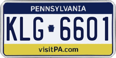 PA license plate KLG6601