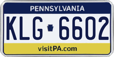 PA license plate KLG6602