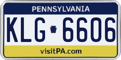 PA license plate KLG6606