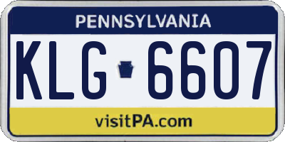 PA license plate KLG6607