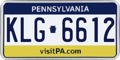 PA license plate KLG6612