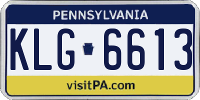 PA license plate KLG6613