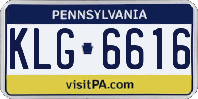 PA license plate KLG6616