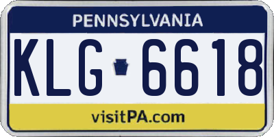 PA license plate KLG6618