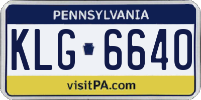 PA license plate KLG6640