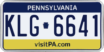 PA license plate KLG6641