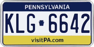 PA license plate KLG6642