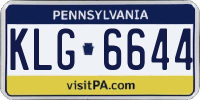 PA license plate KLG6644