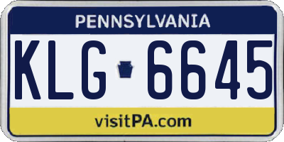 PA license plate KLG6645