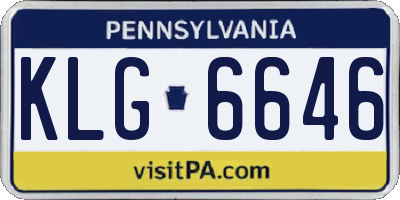 PA license plate KLG6646