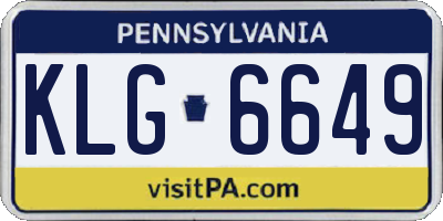 PA license plate KLG6649