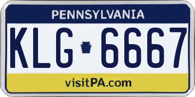 PA license plate KLG6667